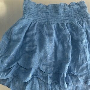 Isabella Rose blue skirt / beach cover-up skirt with  traces of silver metallic